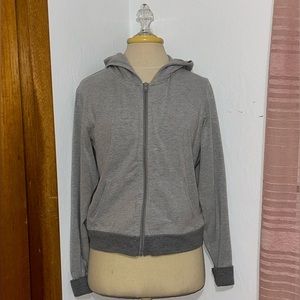 SKIMS | SKIMS Women's Grey Crop Zip Up| Color: Gray| Size: XL|